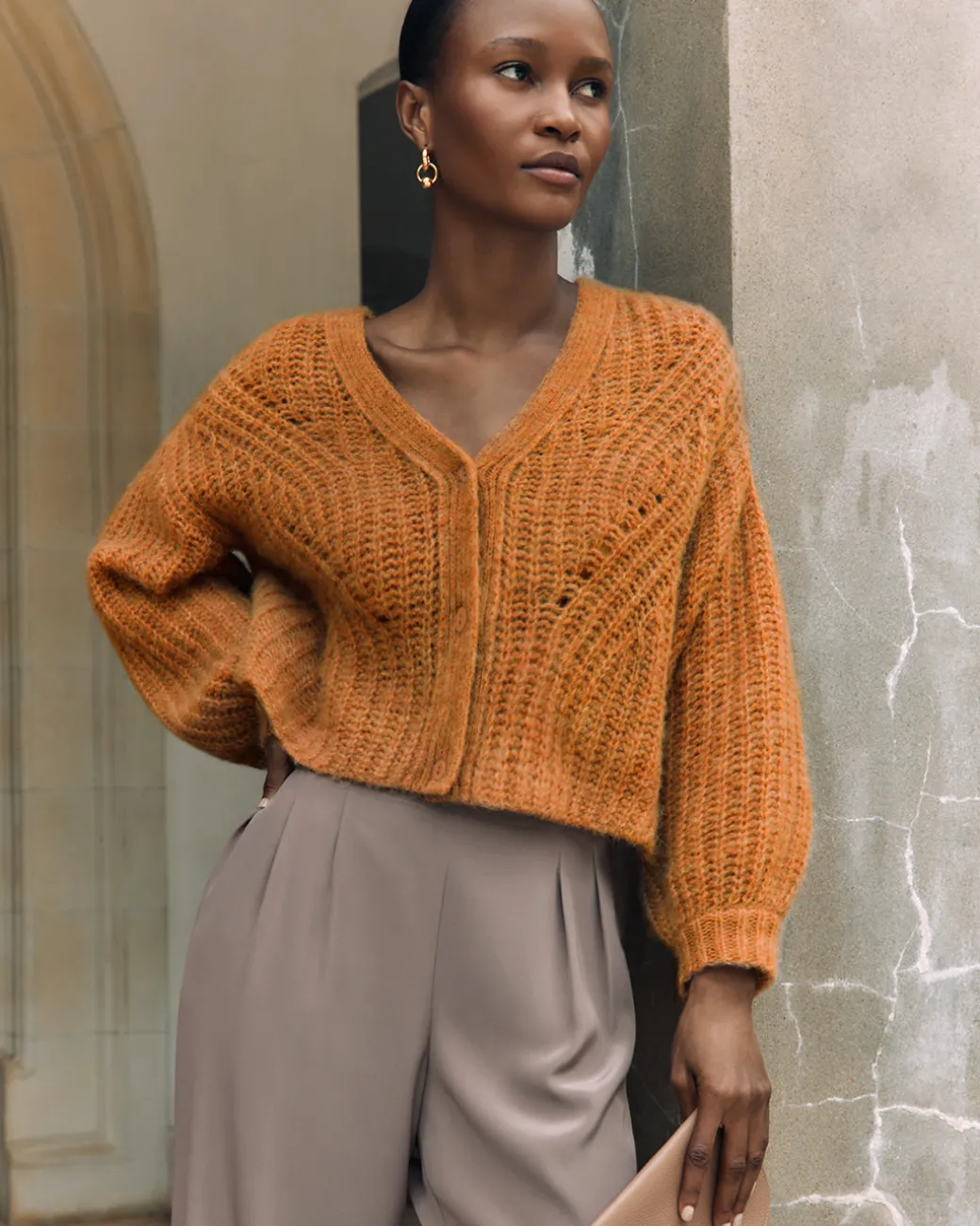 Cuyana Alpaca Wool Cropped Cardigan* Clothing