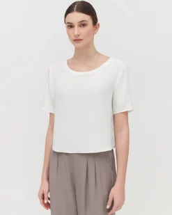 Cuyana Silk Cropped Crewneck Tee* Clothing