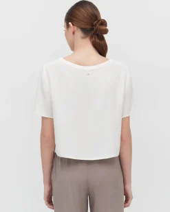 Cuyana Silk Cropped Crewneck Tee* Clothing