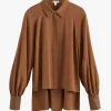 Cuyana Silk Leather Cuff Shirt* Clothing