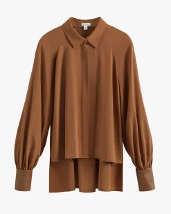 Cuyana Silk Leather Cuff Shirt* Clothing