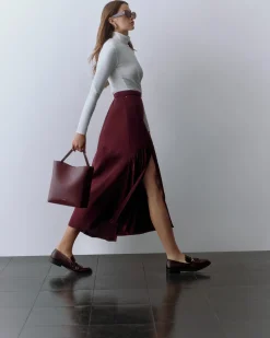 Cuyana Silk Pleated Side Skirt* Clothing