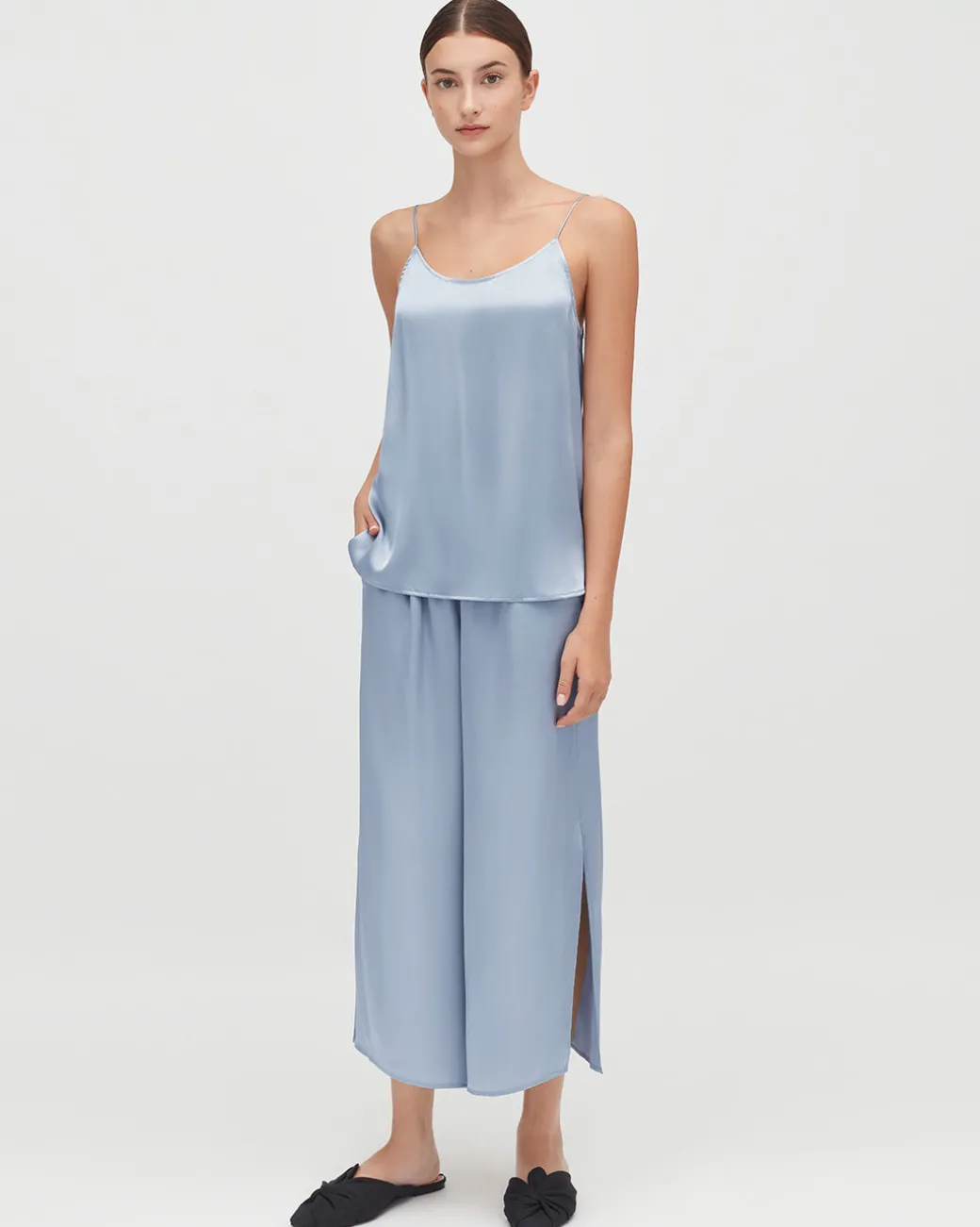 Cuyana Washable Charmeuse Cropped Wide-Leg Pant* Clothing