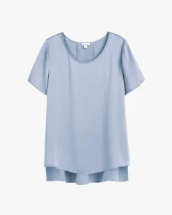 Cuyana Washable Charmeuse High-Low Top* Clothing