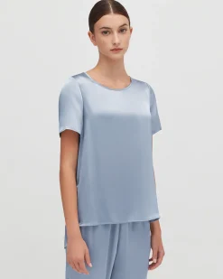 Cuyana Washable Charmeuse High-Low Top* Clothing